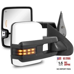 Painted White Towing Mirrors Power Heated Compatible for 03-06 Chevy Silverado