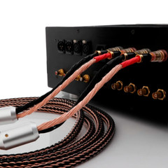 Pair Bi-wire Audio Speaker Cable 24 Strands 7N OCC Loudspeaker Wire Banana Plugs