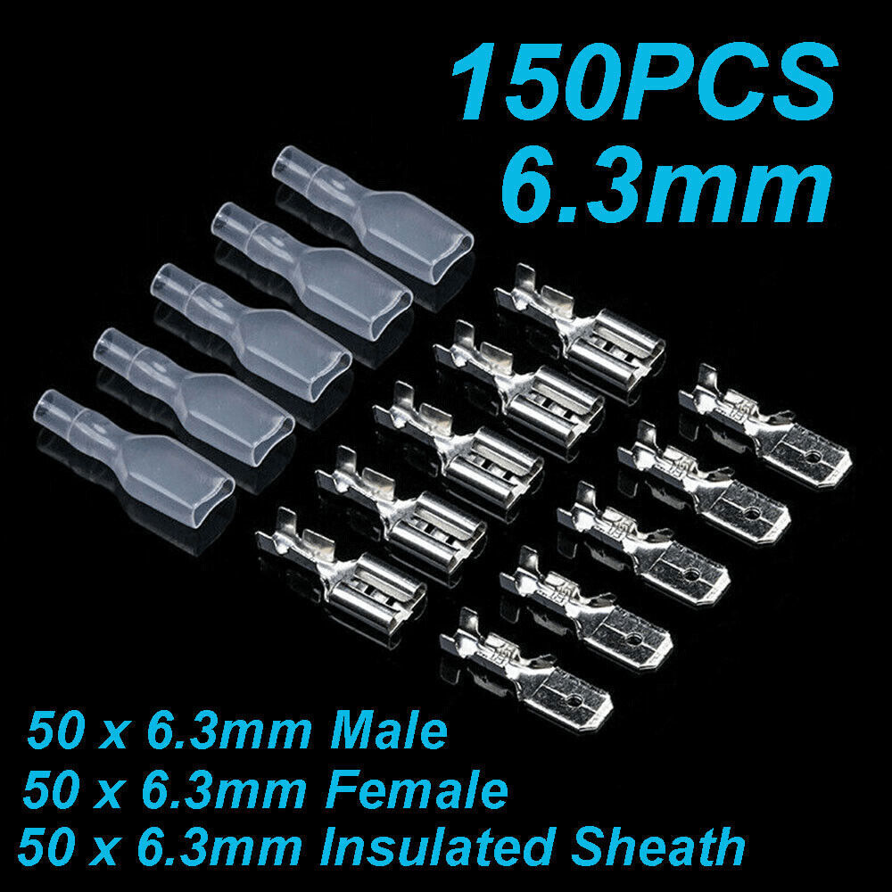 US Stock 6.3mm Female / Male Spade Quick Splice Crimp Terminals Connector Kit