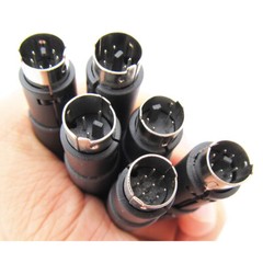 10pcs Mini DIN Plug Jack Connector with Black ABS Plastic Handle 3pin to 8pin
