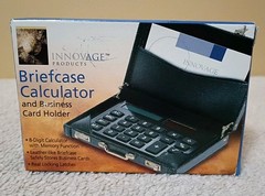 Vintage 2000s Briefcase Calculator And Card Holder w/ Original Box
