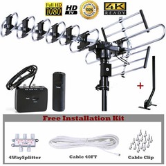 Outdoor 4K HD TV Antenna Newest Model 200 Miles 360 Degree Rotation UHF/VHF/FM
