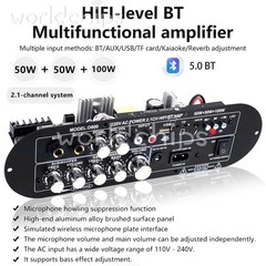 D800 Bluetooth 5.0 Digital Amplifier Board 2.1 Channel 50W*2+100W High Power Out