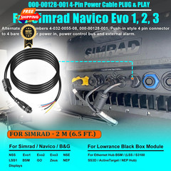 000-00128-001 4-Pin Power Cable for Simrad Navico B&G NSS, Evo1, 2, 3, Black