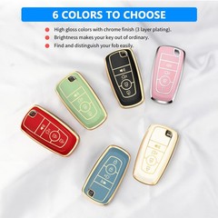 QBUC for Ford Key Fob Cover, Soft TPU Full Protection 4 Buttons, Blue