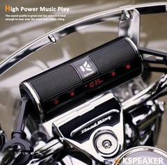 K-Speaker K2 Waterproof Bluetooth Radio Motorcycle Audio System, Black