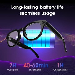 AI Smart Glasses with Camera 4K, 8MP HD Recording Glasses with Open-Ear Sound…
