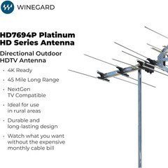 Outdoor Attic Mount Long Range TV Antenna 45 Mile Range 4K Ultra HD Ready ATSC