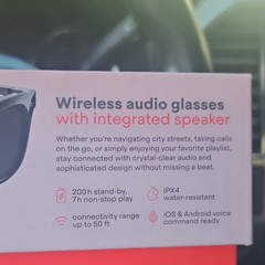 weariQ Wireless Smart Glasses Black Glossy Frame SS-SHINYBC1 Bluetooth USB-C