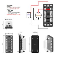 6 Way Auto Car Marine Fuse Box Block Holder Board Kit Waterproof 12V