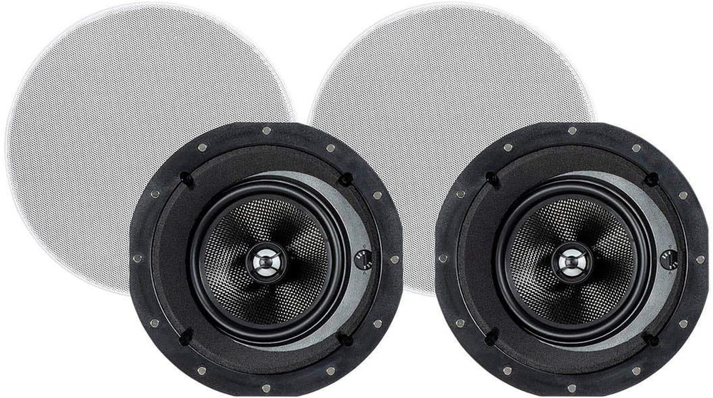 2-Way Carbon Fiber In-Ceiling Speakers – 6.5 Inch with 15 Degree Angled Drivers