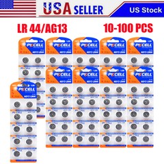 10-100X LR44 Button Cell 1.5V Alkaline Battery AG13 A76 357 Watch Toy Calculator