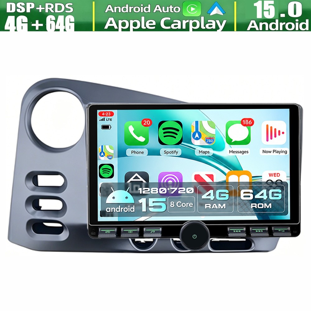 For Toyota Matrix 2003-2004 Radio 9″Android15.0 64G Carplay Stereo Radio GPS Nav