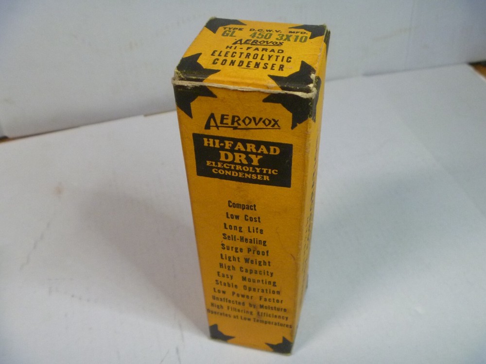 Aerovox Dry Electrolytic Capacitor Type GL 10-10-10 450 DCWV