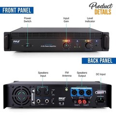 Pyle PTA1000 1000 Watts Professional Power Amplifiers DJ Pro Audio