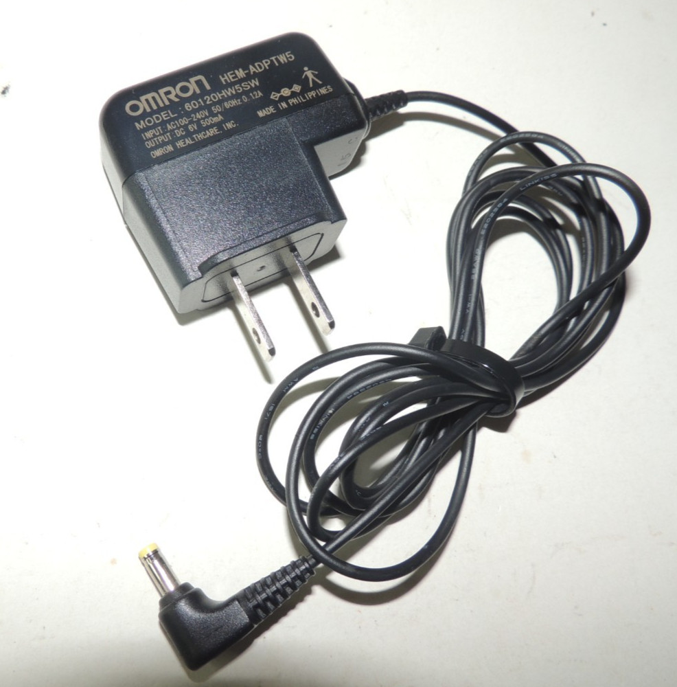 Omron HEM-ADPTW5 60120HW5SW AC Power Adapter 6V 500mA Original Genuine OEM