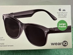 New WeariQ Wireless Smart Glasses Bluetooth, Black Polarized Lenses, Large Frame