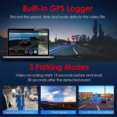 4K Dash Cam Front and Rear, 3840x2160P Ultra HD Car WiFi Camera with GPS,