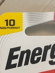 [4pack] Energizer Hearing Aid Batteries Size 10, Yellow Tab, 8 battery per pack.