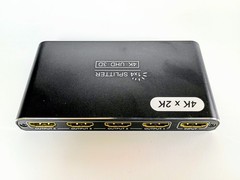 HDMI Splitter, 4K HDMI Splitters 1 in 4 Out for Dual Monitors Supports 3D