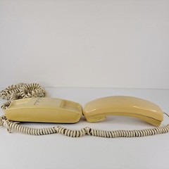 AT&T Corded Trimline Touch Tone Phone Push Button Almond Vintage FOR PARTS