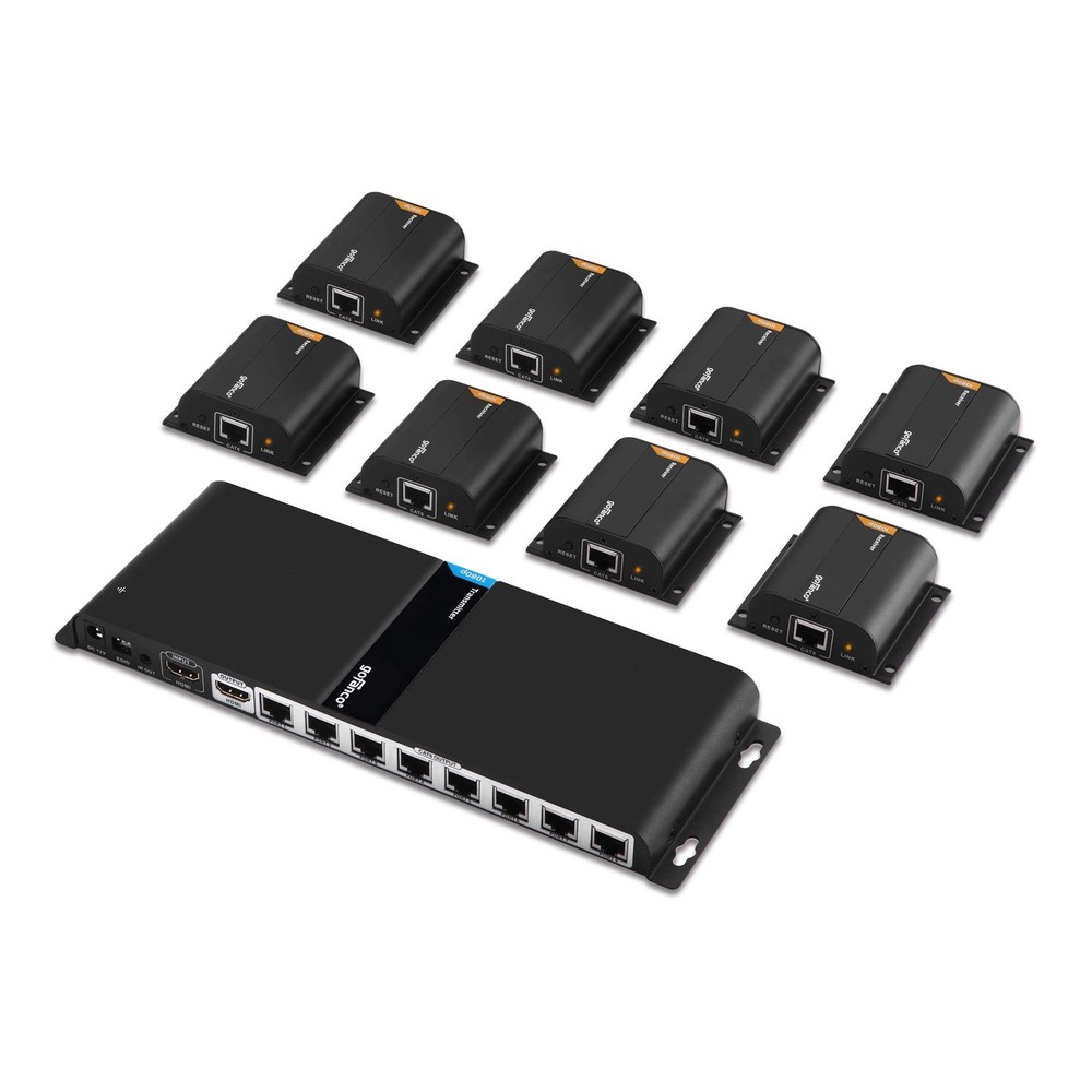 gofanco 1080p 1×8 8 Port HDMI Extender Splitter Over CAT5e/CAT6/CAT7