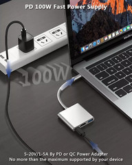 USB C to HDMI Adapter – 4K HDMI Port Multiport AV Converter PD-IN USB-C, USB 3.0