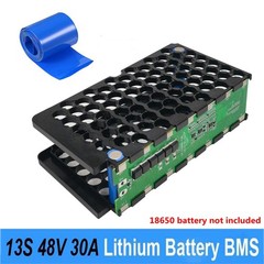 DIY 48V 13S 5P Lithium Battery Box Pack with 48V 30A BMS + Holder & Nickel Kits