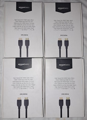 Pack of 4: Amazon Basics High-Speed HDMI Cable (48Gbps, 8K/60Hz) – 3 Feet, Black