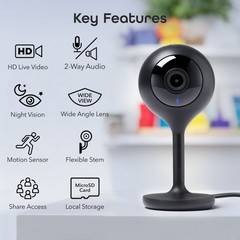 Geeni Look 2 Pack 1080p HD Smart Wi-Fi Security Camera System with Voice Control