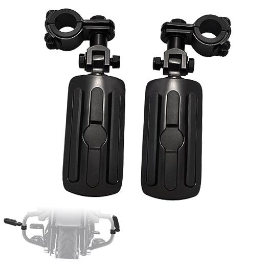 1″,1.25″Highway Footpegs, Adjustable Highway Peg w/ 3 Black and Rubber Style