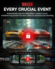 REDTIGER F4 32GB Dash Cam Front & Rear 4K Dash Camera 5.8GHz WiFi 2″Touch Screen