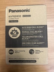 Panasonic Cordless Phone with Answering Machine, Advanced Call Black 2 Handsets