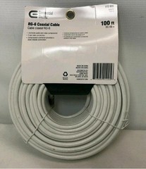 Commercial Electric RG-6 Coaxial Cable* 100 Feet *White *172 686*Free Shipping