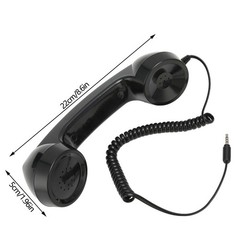 Retro Phone Handset Radiation-Proof Receiver For Mobile/PC (Black)