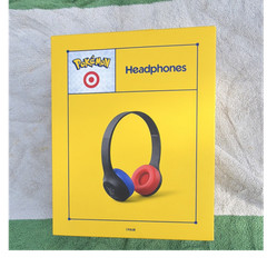 Pokémon Headphones Black Blue Red Built-in Microphone Adjustable Headband iPhone