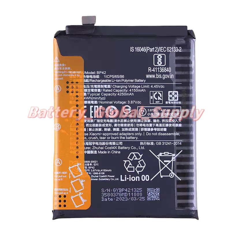 For BN42 Xiaomi Mi 11 Lite Large Capacity Battery 3.87V 4150mAh High Quality NEW