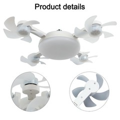 Adjustable LED Ceiling Fan Light with Remote Control for Living Room or Bedroom