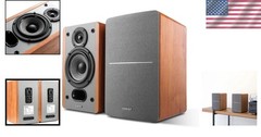 High Quality 2-Way Bookshelf Speakers – Wood Pair^-
