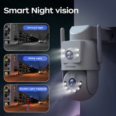 Lenovo 4K Dual Lens PTZ Security Camera WiFi 5G Outdoor Auto Tracking IP66 Gift
