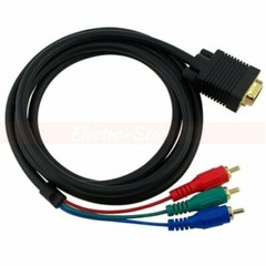 VGA Male to 3RCA Component Cable 6ft 12ft HDTV Monitor TV PC Laptop RGB VGA-3RCA