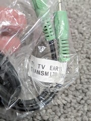 TV Ears RCA Analog Audio Cord Transmitter Analog Audio Out 2 Lot Cables NEW