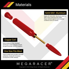 5.5″ Red Antenna for Trucks, Cars and SUVs, 6061 Solid Aluminum Body & Copper…