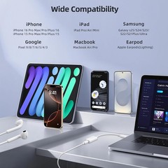 USB C to Audio Adapter Fast Charge Data 1Pc iPhone iPad Galaxy Use