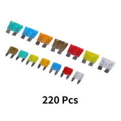 220PCS Blade Fuse Assortment Auto Car Truck Motorcycle FUSES Kit ATC ATO ATM Set