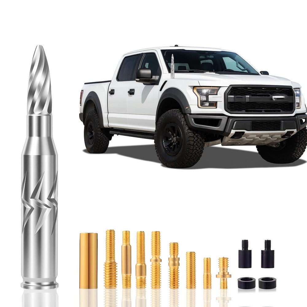 5.5in Chrome Bullet Antenna 50 Cal Truck Antenna Fittings， Fit for Ford F150 …