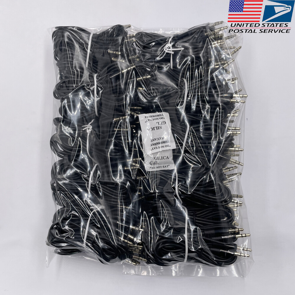 100x Lot Wholesale 3.5mm AUX AUXILIARY Cable Cord Male Stereo Audio iPod CAR 50x
