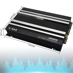 4 Channel Car Audio Amplifier C266 Aluminum Automotive Speaker Amp Sound System