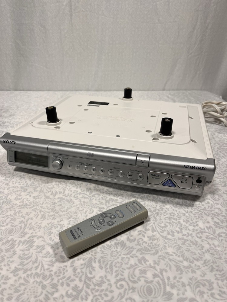 Sony ICF-CD543RM Kitchen Clock Radio Under Cabinet FM/AM Tuner CD Player Tested