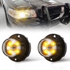 Amber White LED Emergency Strobe Lights Kit Hideaway Strobe 2PCS Amber/White